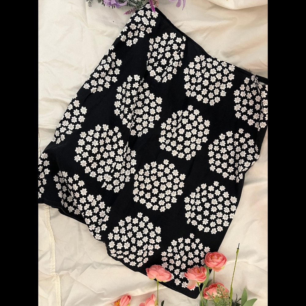 Marimekko Mika Pirainen Black Vintage Summer Midi Skirt with zipper Size L